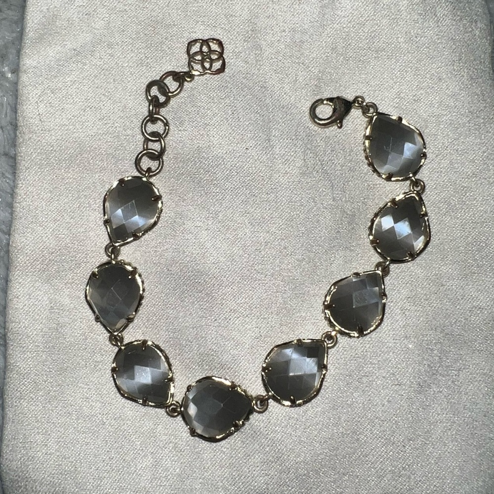 Kendra Scott Kenzie Gold Link Bracelet - Cat Eye Gray